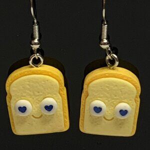 Toast Earring, Funny Food Earring, Gift Idea, Bread Earring, Toast Jewelry